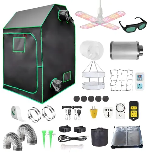 iMeshbean 4x4 Complete Grow Tent Kit with LED