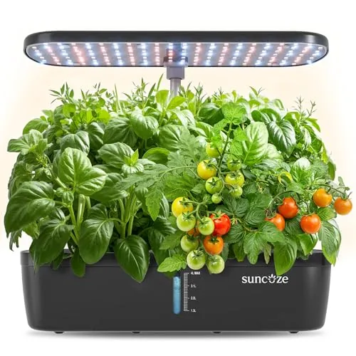 SUNCOZE 12-Pod Hydroponic Garden with 20W LED Light