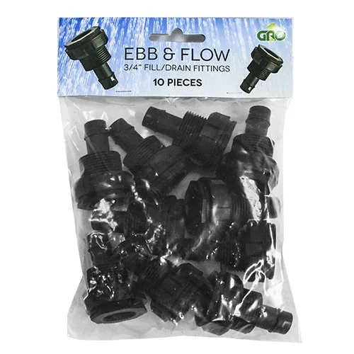 Grow1 3/4" Ebb and Flow Fill Drain Fittings 10-Pack