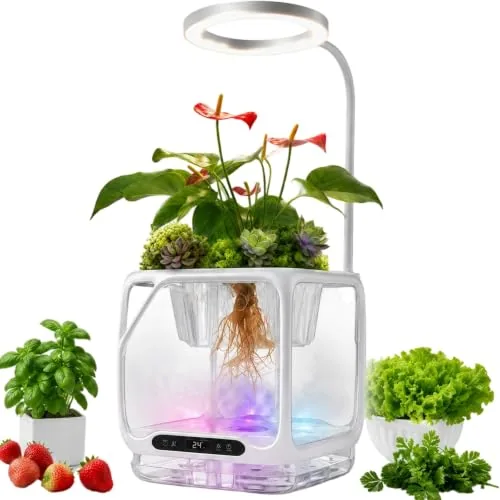 Generic Mini Aeroponic Desktop Garden with LED Grow Light