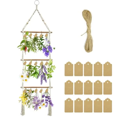 MKAWPOLA 2-Tier Hanging Herb Drying Rack with Accessories
