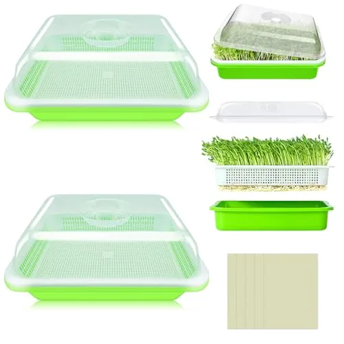 Legigo 2-Pack Seed Sprouter Trays Soil-Free with Lids