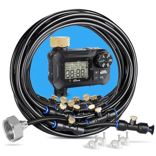homenote 91.8FT Misting System with Timer and Brass Nozzles