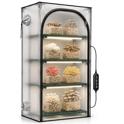 LIGNAKAUVI Martha Mushroom Grow Tent 4-Tier with LED
