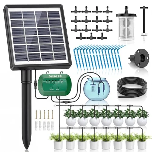 AnseTo Solar Drip Irrigation System for 15 Pots