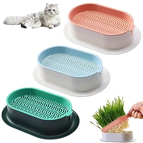 NOWHYX Hydroponic Cat Grass Planter 3-Pack Soilless Kit