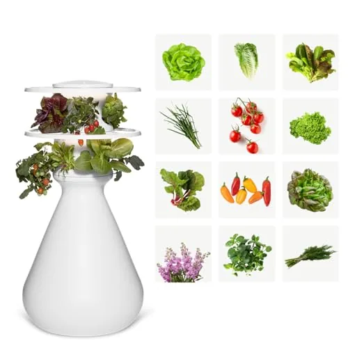 Lettuce Grow Farmstand 12-Plant Hydroponic Tower with Glow Rings
