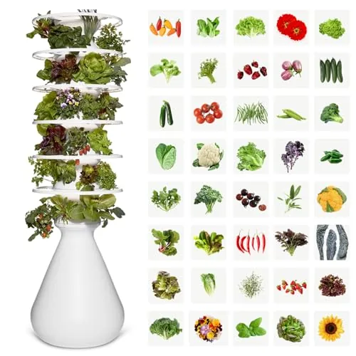 Lettuce Grow Farmstand 36-Plant Hydroponic Tower with Glow Rings