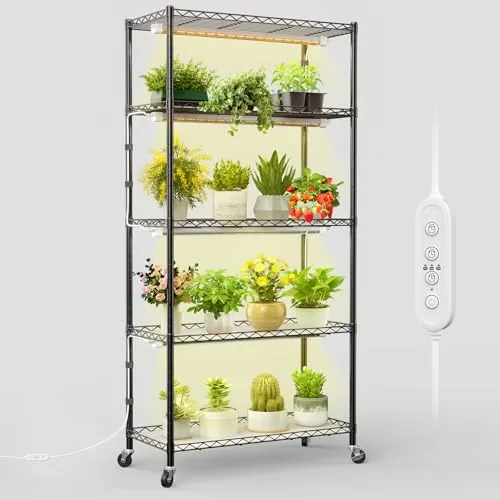 FREELICHT 5-Tier Plant Shelf with 4x 30W Grow Lights