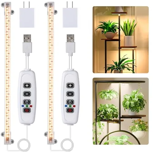 Hywyimlait 96-LED Full Spectrum Grow Light Strip 13in 2-Pack