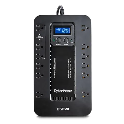 CyberPower EC850LCD 850VA/510W ECO Mode UPS Backup