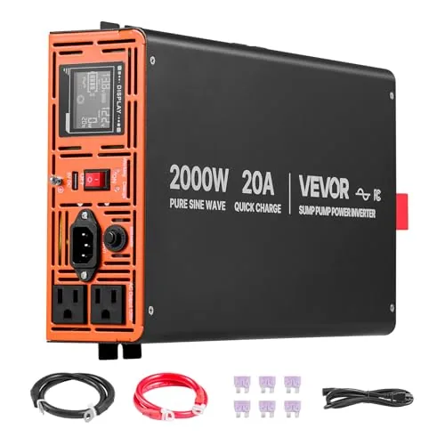 VEVOR 2000W Sump Pump Battery Backup Pure Sine Wave
