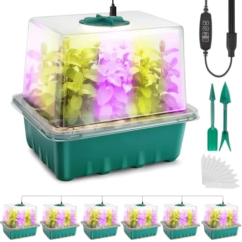 Ourhom Seed Starter Tray with 3-Mode Grow Light