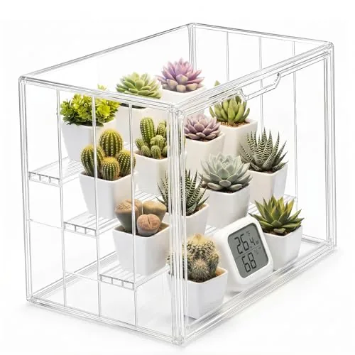 UniBeBri Acrylic Tabletop Mini Greenhouse Magnetic Door