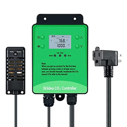 briidea CO2 Monitor Controller with Remote Sensor Photocell