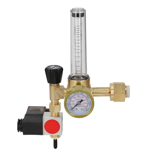 Hilitand Brass CO2 Regulator with Solenoid and Flowmeter