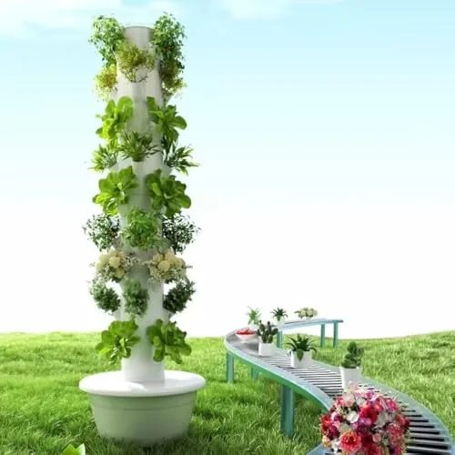 TIRUSS 9-Layer Aeroponic Tower, 36-Pot Vertical Garden