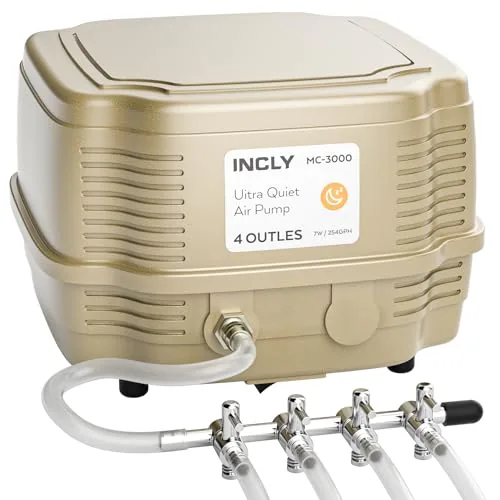 INCLY 7W Aquarium Air Pump 245 GPH 4-Outlet