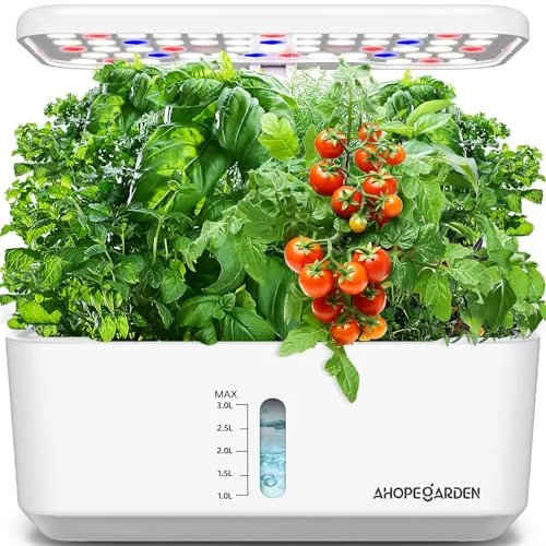 Ahopegarden 10-Pod Hydroponic Garden with LED Grow Light