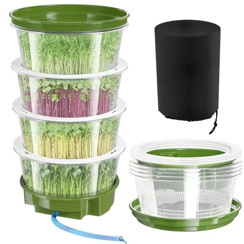 SprintGy 4-Tier Stackable Sprout Grower with Drain Hose