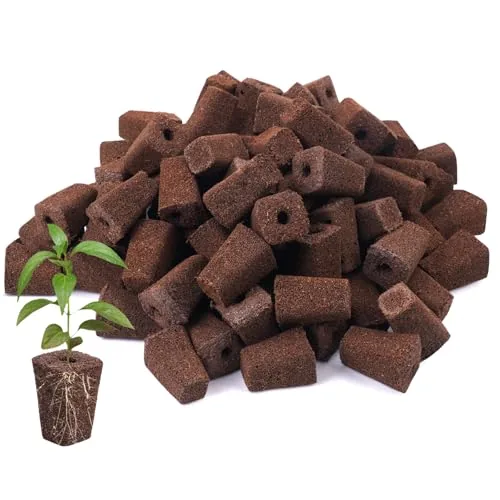 LAPOND 100-Pack Peat Grow Sponges for Hydroponics