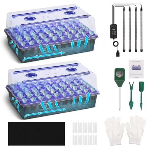 Terronix 120-Cell Seed Starter Kit with LED Grow Light