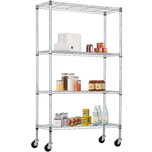 FDW 4-Tier Wire Shelf 36x14x62in with Casters