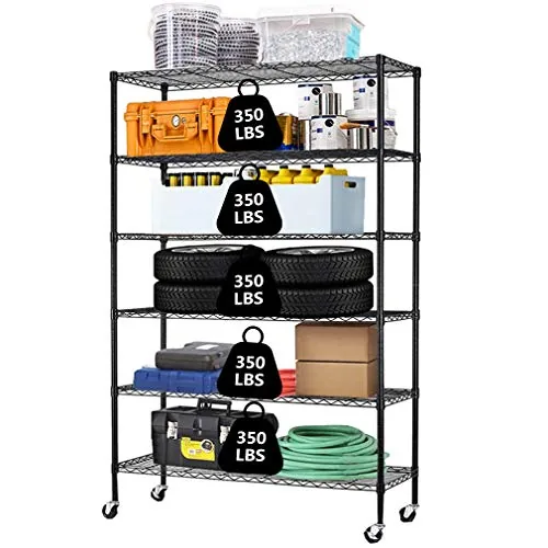 XXkseh 6-Tier Wire Shelving Unit 45x18x82 with Wheels