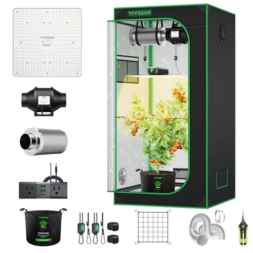 VIVOSUN 2.7x2.7ft WiFi Grow Tent Kit with LED