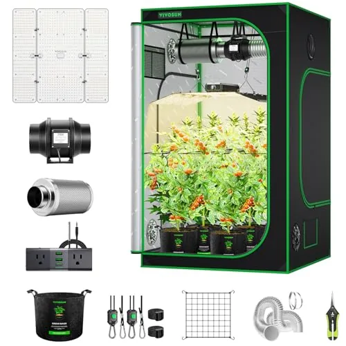VIVOSUN 4x4 Complete Grow Tent Kit with GrowHub A22