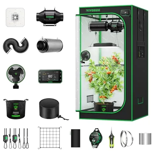 VIVOSUN Smart Pro 2.7x2.7ft 2-Plant WiFi Grow Tent Kit