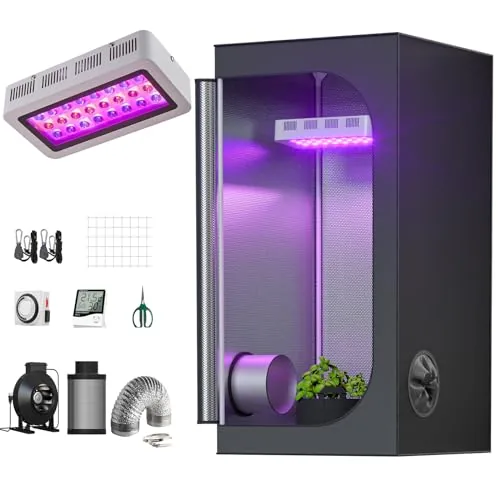 TopoGrow 32x32x63 Grow Tent Kit 300W LED Full Setup