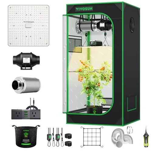 VIVOSUN 2x2 WiFi Grow Tent Kit with LED and Ventilation