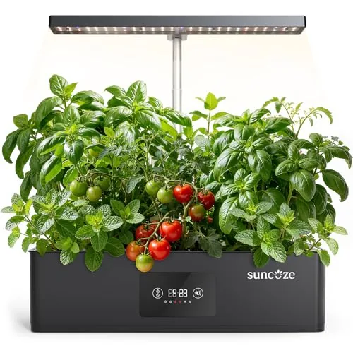SUNCOZE 12-Pod Hydroponic Kit with 24W Dimmable LED