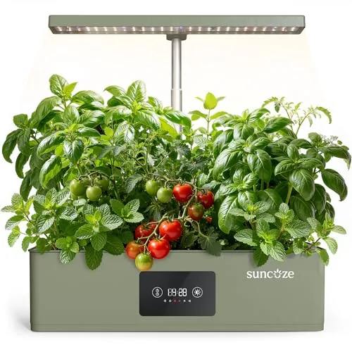SUNCOZE 12-Pod Hydroponic Kit with 24W Dimmable LED