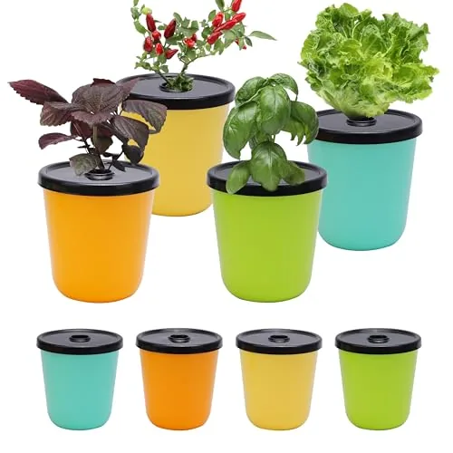 Kiicii Kratky Hydroponic Kit 8 Buckets + 24 Sponges