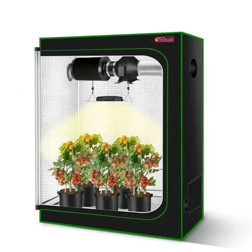 ATOUR 48x24x60in Grow Tent 600D Mylar Reflective Interior