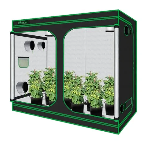 Green Hut 8x4 Grow Tent 600D Mylar 96x48x78in