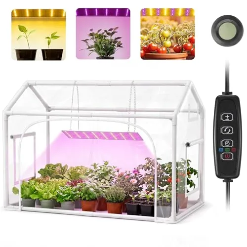 AILOOCEDI Mini Indoor Greenhouse with Full-Spectrum Grow Light