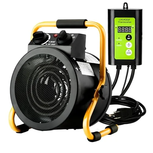 LHUKSGF Greenhouse Heater 1500W Digital Thermostat