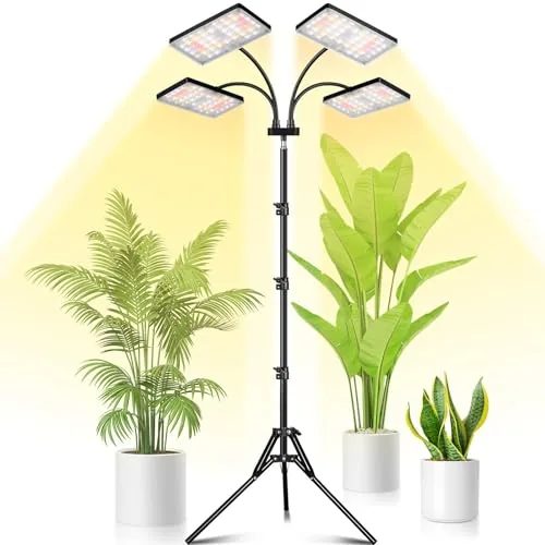 LBW Quad-Head Standing Grow Light 63in Full Spectrum