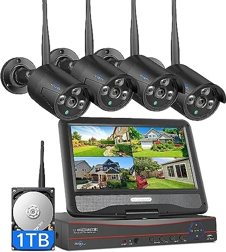 Hiseeu 4-Camera 5MP NVR System with 1TB HDD