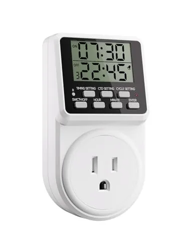 Techbee 3-in-1 Programmable Outlet Timer 120V 15A