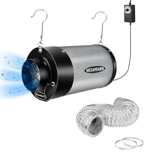 MELONFARM 4-Inch Carbon Filter Kit with Built-In Fan