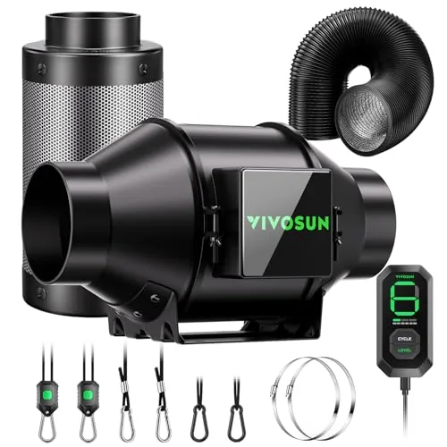 VIVOSUN AeroZesh G4 4-Inch Fan and Carbon Filter Kit