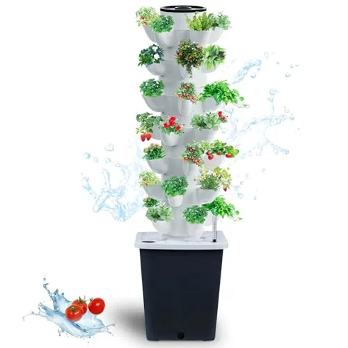 JPWDDWYT 35-Plant Vertical Hydroponic Tower with Auto Pump