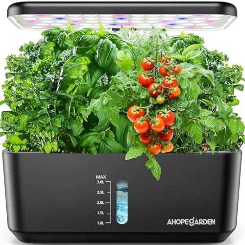 Ahopegarden 10-Pod Hydroponic Indoor Garden with LED Light