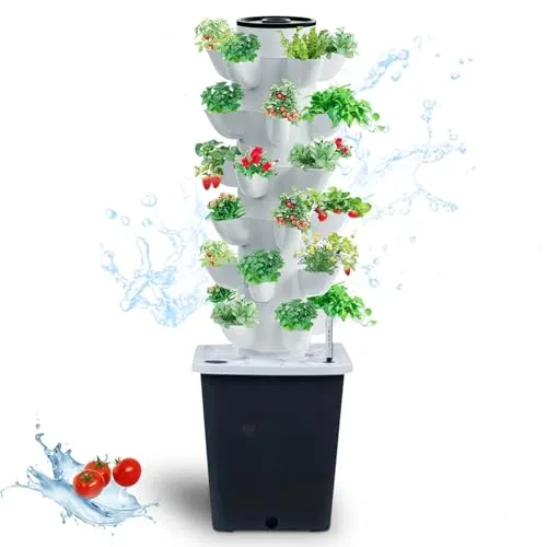 JPWDDWYT 30-Site Vertical Hydroponic Tower with Auto Pump