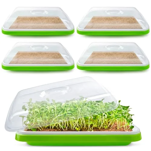 Warmfarm Microgreens Trays with Lids and Coco Fiber Mats