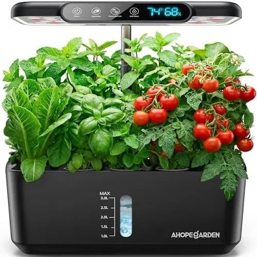 Ahopegarden 10-Pod Hydroponic Garden with LCD Monitor